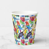 Farbenfrohe Parrosen Pappbecher (Rechts)