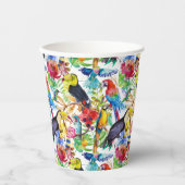 Farbenfrohe Parrosen Pappbecher (Vorderseite)