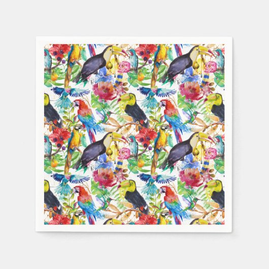 Farbenfrohe Parrosen Serviette (Vorderseite)