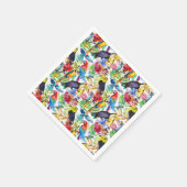 Farbenfrohe Parrosen Serviette (Ecke)