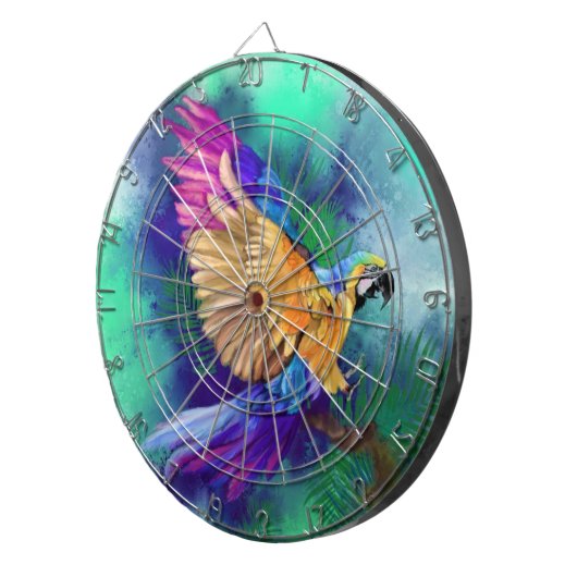 Farbenfrohe Parrot Dart Board Dartscheibe (Vorderseite rechts)