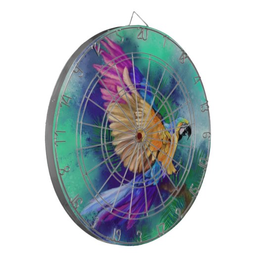 Farbenfrohe Parrot Dart Board Dartscheibe (Vorderseite Links)