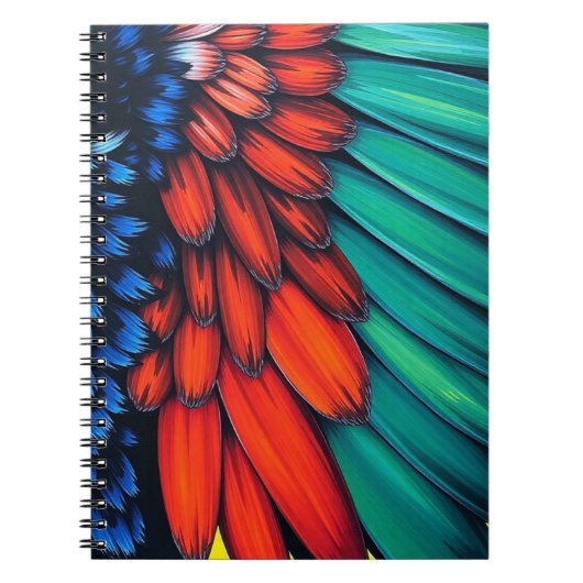 Farbenfrohe Parrot Feathers Notizblock (Vorderseite)