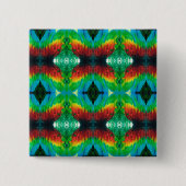Farbenfrohe Parrot Federn Muster Button (Vorderseite)