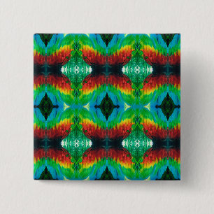 Farbenfrohe Parrot Federn Muster Button