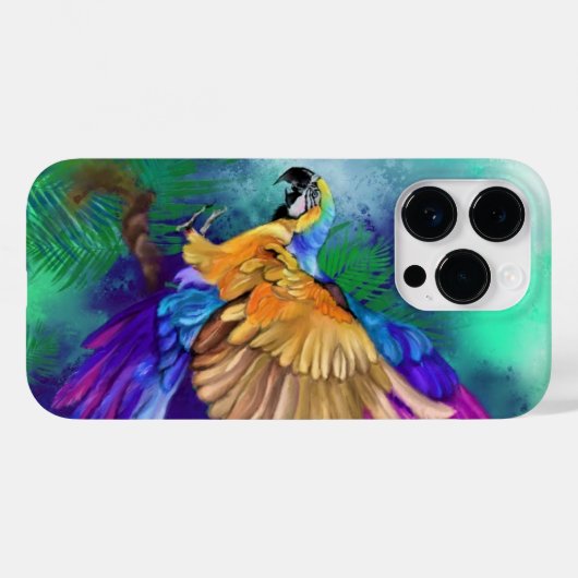 Farbenfrohe Parrot iPhone Case (Rückseite (Horizontal))