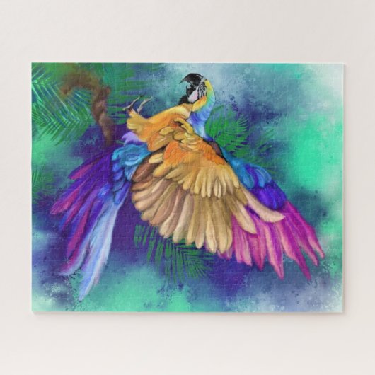 Farbenfrohe Parrot Jigsaw Puzzle Wasserfarbe (Horizontal)