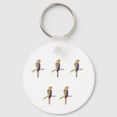 Farbenfrohe Parrot Keyring Schlüsselanhänger (Vorderseite)