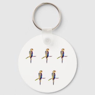 Farbenfrohe Parrot Keyring Schlüsselanhänger