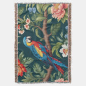 Farbenfrohe Parrot Tropical Dschungel Blätter Decke (Vorderseite Vertikal)