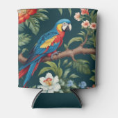 Farbenfrohe Parrot Tropical Dschungel Blätter Dosenkühler (Vorderseite)