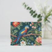 Farbenfrohe Parrot Tropical Dschungel Blätter Postkarte (Stehend Vorderseite)