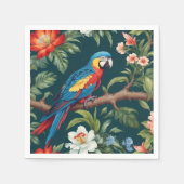 Farbenfrohe Parrot Tropical Dschungel Blätter Serviette (Vorderseite)