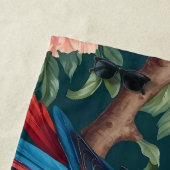 Farbenfrohe Parrot Tropical Dschungel Blätter Strandtuch (Beispiel)