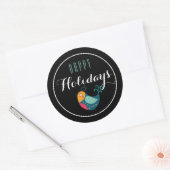 Farbenfrohe Partridge Happy Holiday Sticker (Umschlag)