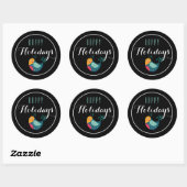 Farbenfrohe Partridge Happy Holiday Sticker (Blatt)