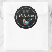 Farbenfrohe Partridge Happy Holiday Sticker (Tasche)