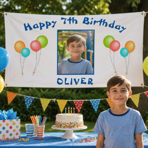 Farbenfrohe Party Balloons Kind Geburtstag Foto Banner