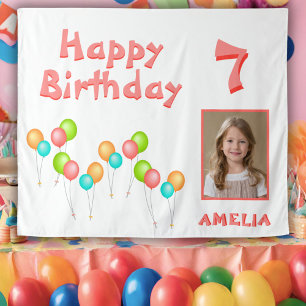 Farbenfrohe Party Balloons Kind Geburtstag Foto Wandteppich