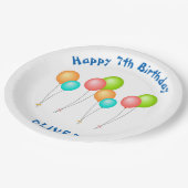 Farbenfrohe Party Balloons Kind Geburtstag Pappteller (Schrägansicht)