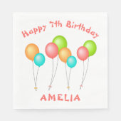 Farbenfrohe Party Balloons Kind Geburtstag Serviette (Vorderseite)