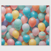 Farbenfrohe Party Balloons Muster Geschenkpapier (Flach)