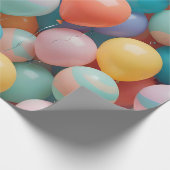 Farbenfrohe Party Balloons Muster Geschenkpapier (Ecke)