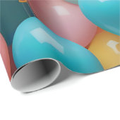 Farbenfrohe Party Balloons Muster Geschenkpapier (Rolleneckpunkt)