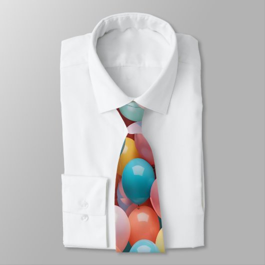 Farbenfrohe Party Balloons Muster Krawatte (Gebunden)