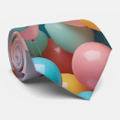 Farbenfrohe Party Balloons Muster Krawatte (Gerollt)