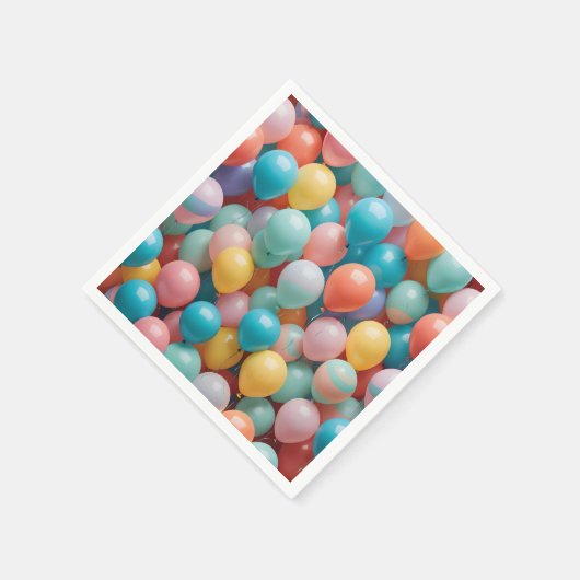 Farbenfrohe Party Balloons Muster Serviette (Ecke)