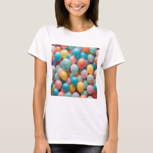 Farbenfrohe Party Balloons Muster T-Shirt
