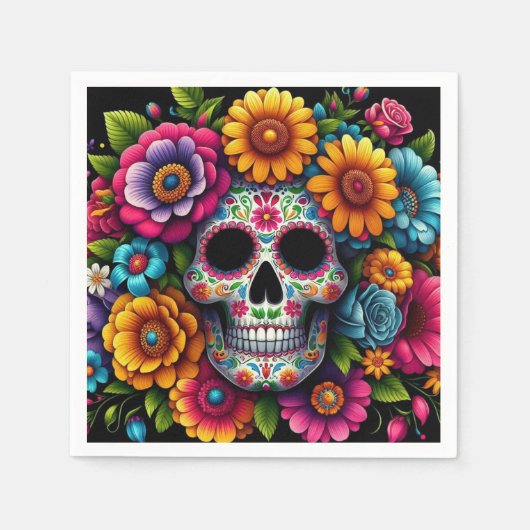 Farbenfrohe Party Schädel Servietten! Serviette (Vorderseite)