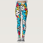 Farbenfrohe Party Skulls Leggings (Vorderseite)