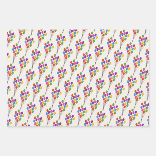 Farbenfrohe Party Tiere Balloons und glücklich zum Geschenkpapier Set (Vorderseite 3)