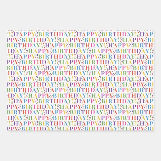 Farbenfrohe Party Tiere Balloons und glücklich zum Geschenkpapier Set (Vorderseite 2)