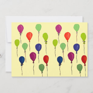 Farbenfrohe Partyballons Einladung