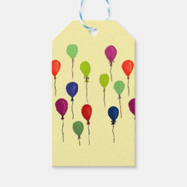 Farbenfrohe Partyballons Geschenkanhänger