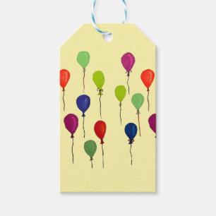 Farbenfrohe Partyballons Geschenkanhänger