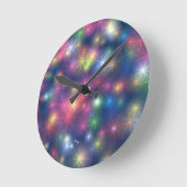 Farbenfrohe Partyleuchten mit Glitzer Runde Wanduhr (Winkel)