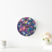 Farbenfrohe Partyleuchten mit Glitzer Runde Wanduhr (Zuhause)
