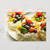 Farbenfrohe Passion Frucht Pavlova Postkarte (Vorne/Hinten)
