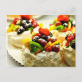 Farbenfrohe Passion Frucht Pavlova Postkarte (Vorderseite)