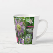 Farbenfrohe Passionsleidenschaft Blume Collage Lat Milchtasse (Rechts)