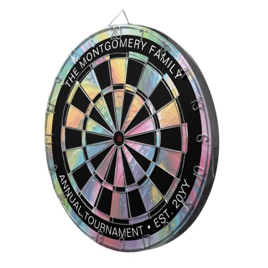 Farbenfrohe Pasta Abstrakt Art Personalisiert Dartscheibe (Vorderseite rechts)