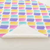 Farbenfrohe Pasta Wasserfarbe Pinselstriche Muster Sherpadecke (3/4)