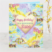 Farbenfrohe Pasta Wasserfarbene Schwester Karte (Gelbe Blume)