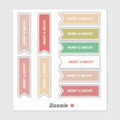Farbenfrohe Pastel 10 pc Merry & Bright Aufkleber (Blatt)