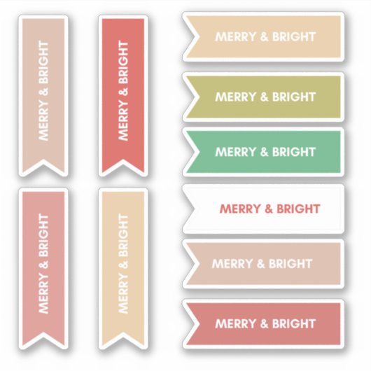 Farbenfrohe Pastel 10 pc Merry & Bright Aufkleber (Vorderseite)