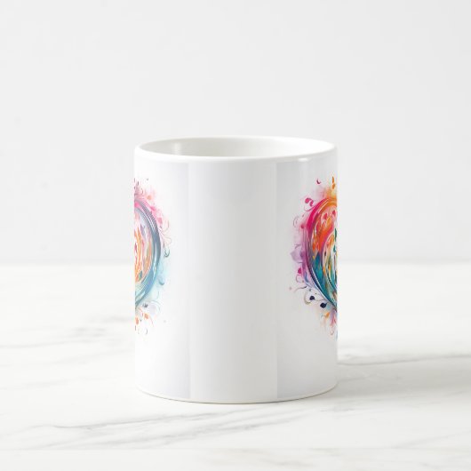 Farbenfrohe Pastel Abstraktes Herzdesign Kaffeetasse (Mittel)